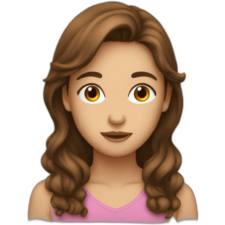 Brown-haired teenager's kiss emoji