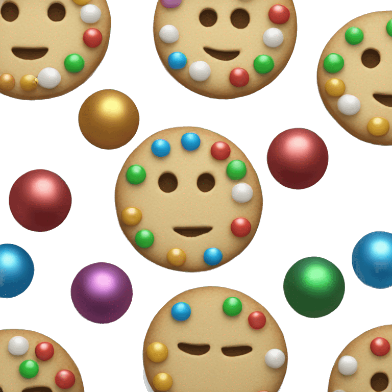 christmas cookies with colorful pearls on it emoji