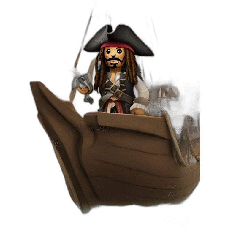 Jack Sparrow on his ship emoji