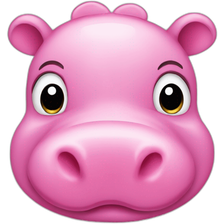 cute pink hippo winking emoji