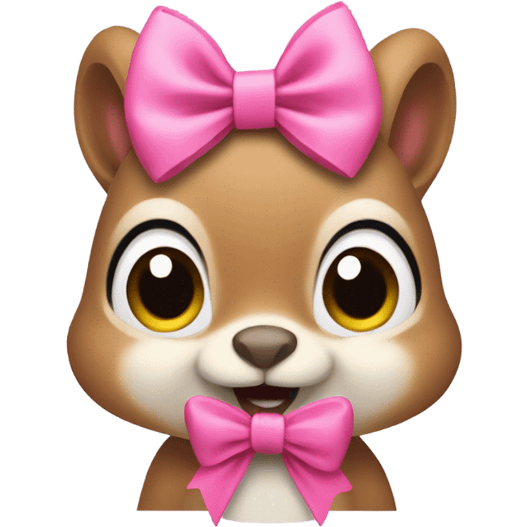 squirrel with pink bow emoji