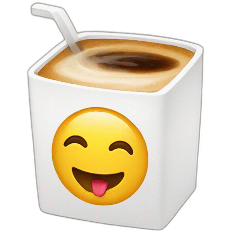 happy video box with a coffee emoji