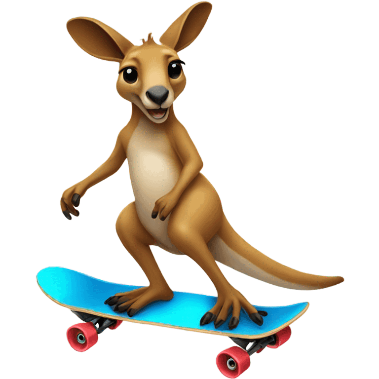 Kangaroo riding a skateboard emoji