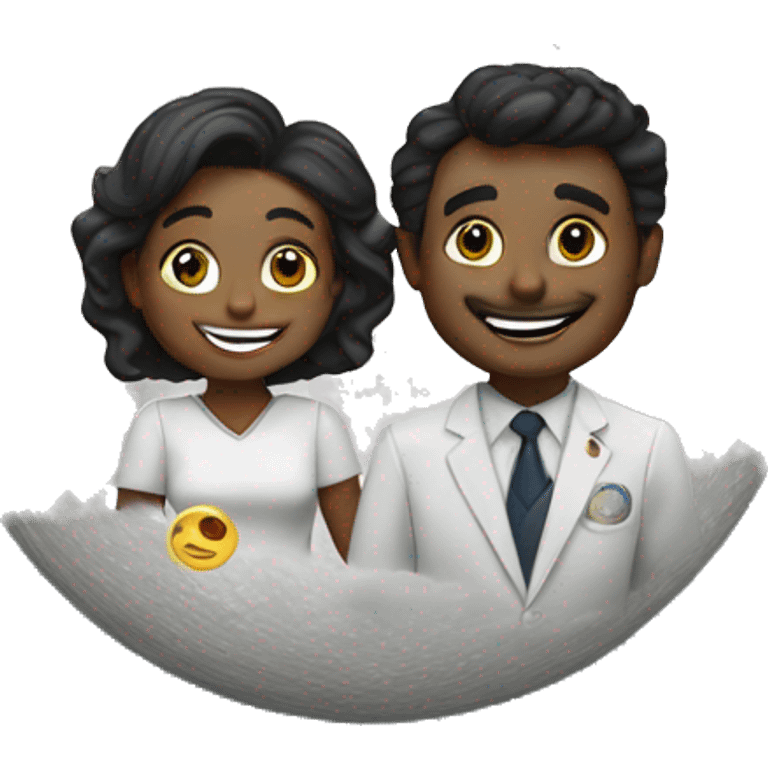 happy couple on the moon emoji