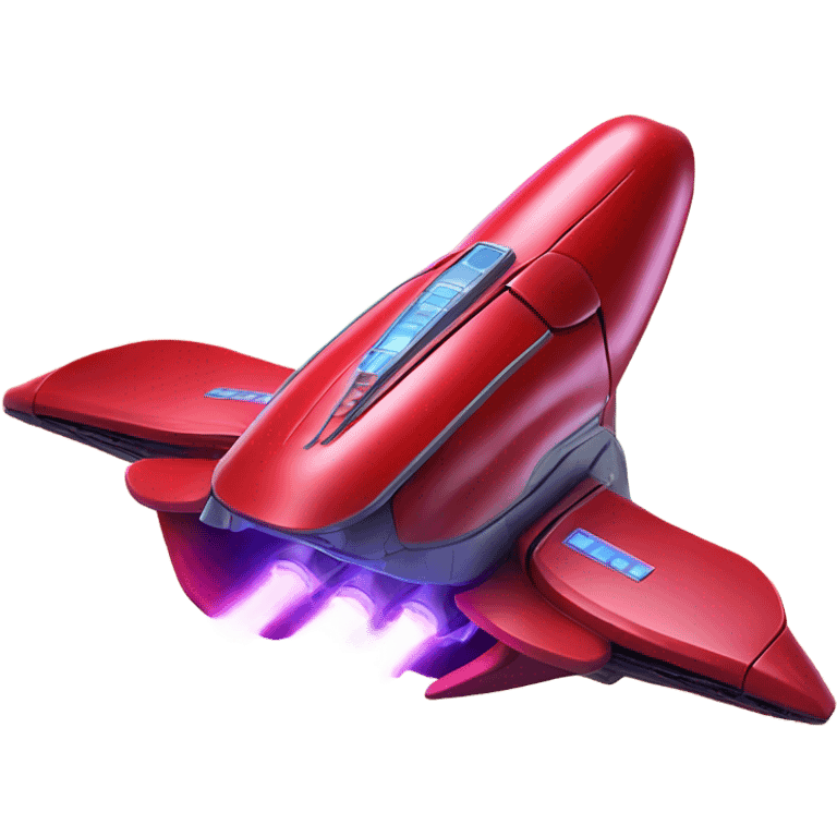 red spaceship lift off emoji