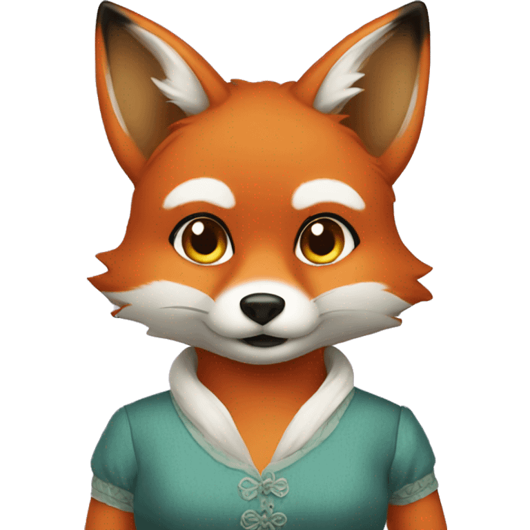 Fox whit dress emoji