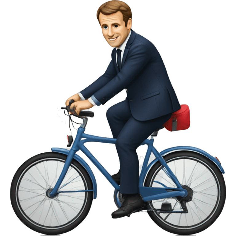 Macron sur un vélo  emoji