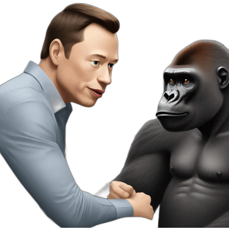 Gorilla and Elon musk meeting emoji