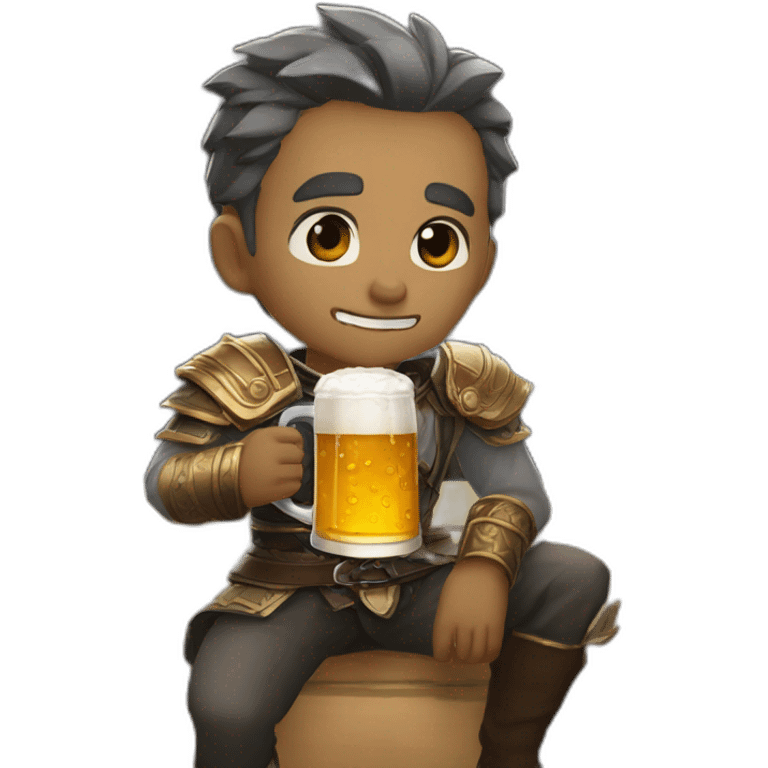 Lineage 2 kamael drinking beer emoji