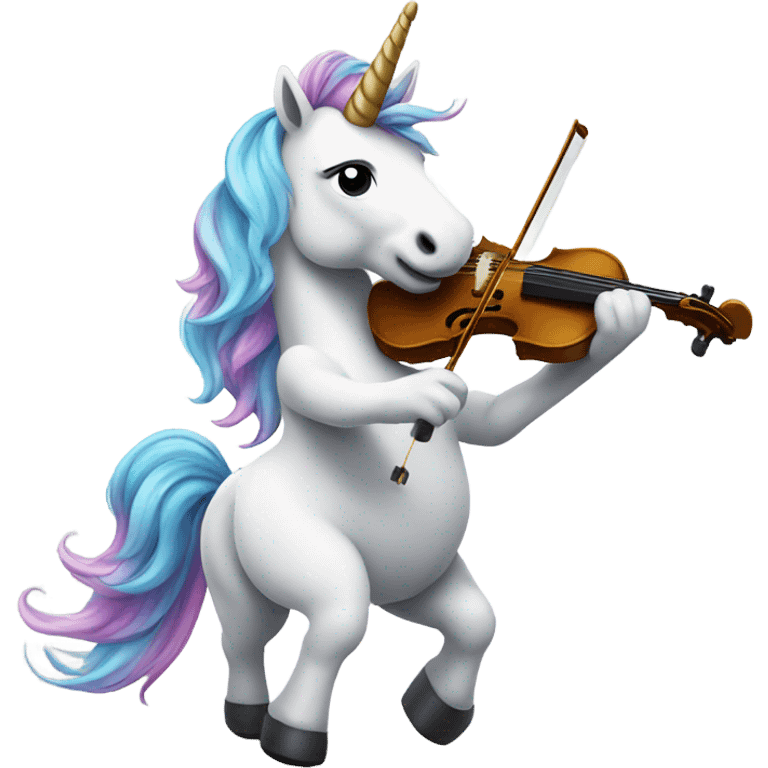 Unicorn playing a violin emoji