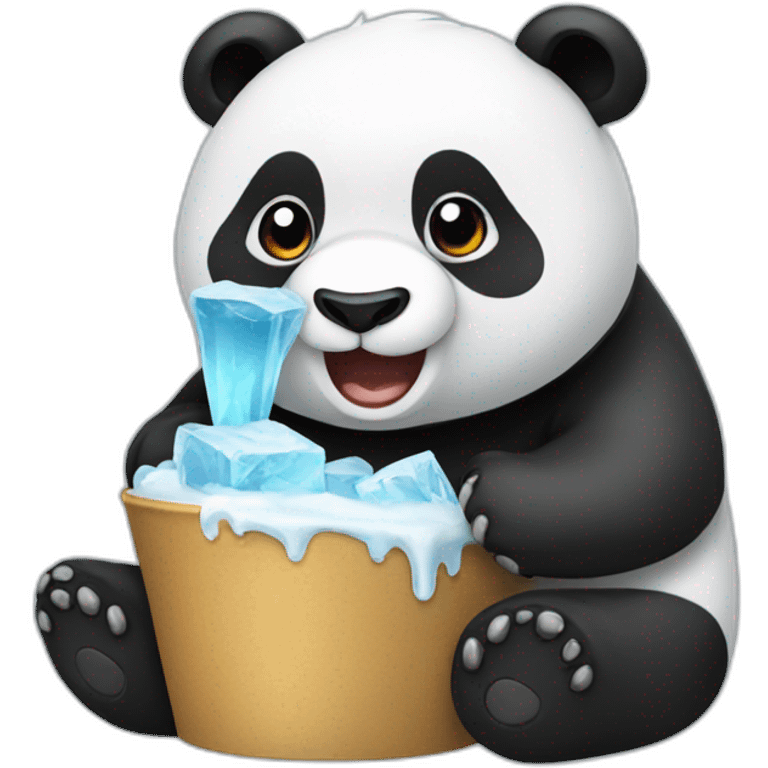 Panda eating ice  emoji