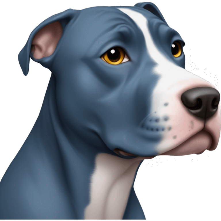 Blue pitbull side profile  emoji