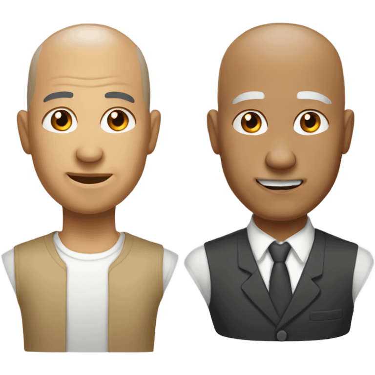 Light tan with stubble bald with hair around grandpa emoji