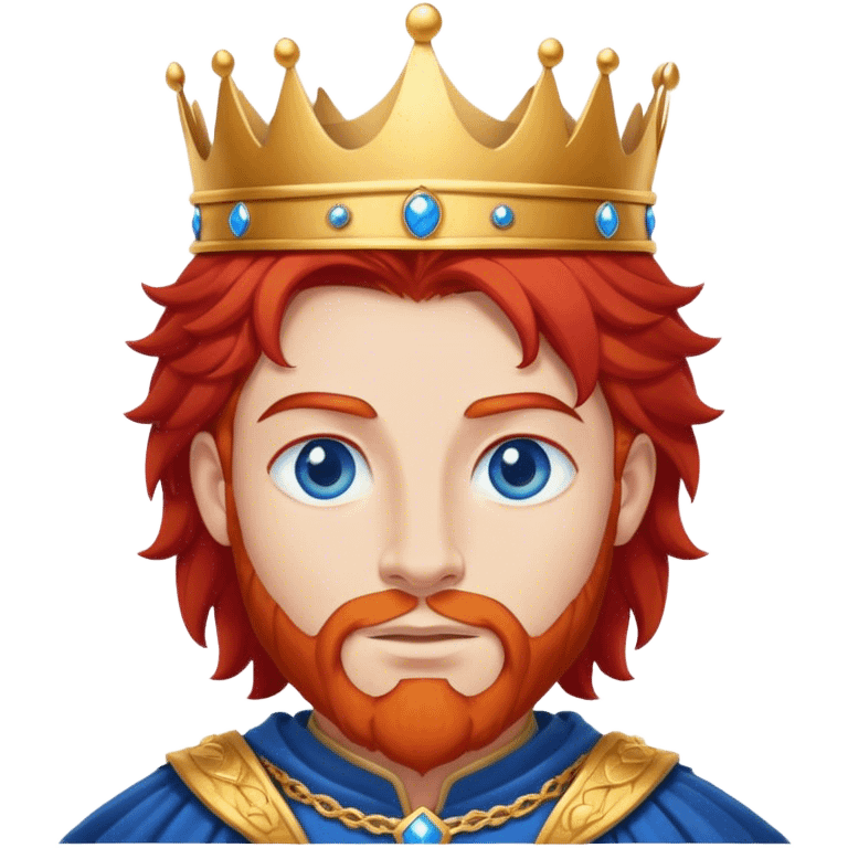 Red hair king blue eyes, emoji