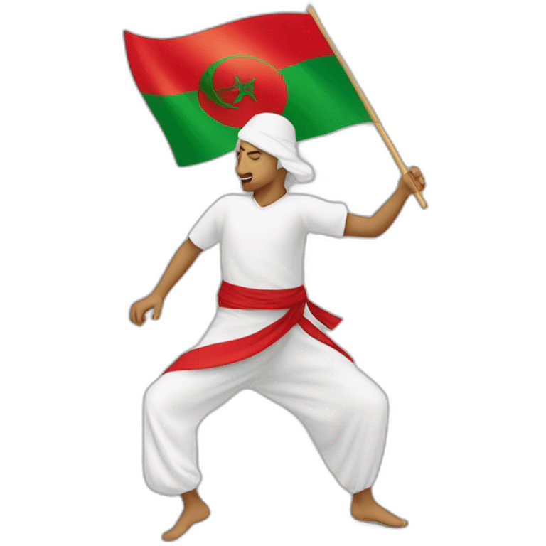 Personne qui danse avec drapeau du Maroc emoji