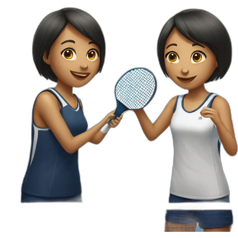 two pingpong girls emoji