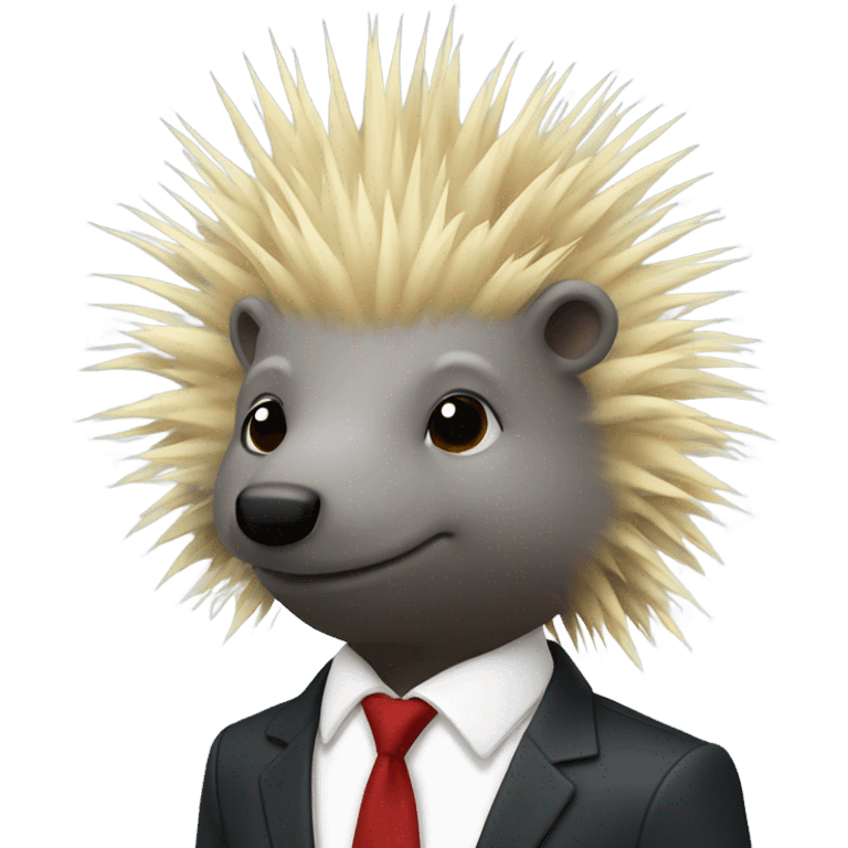 Porcupine in a suit with a blonde toupee  emoji