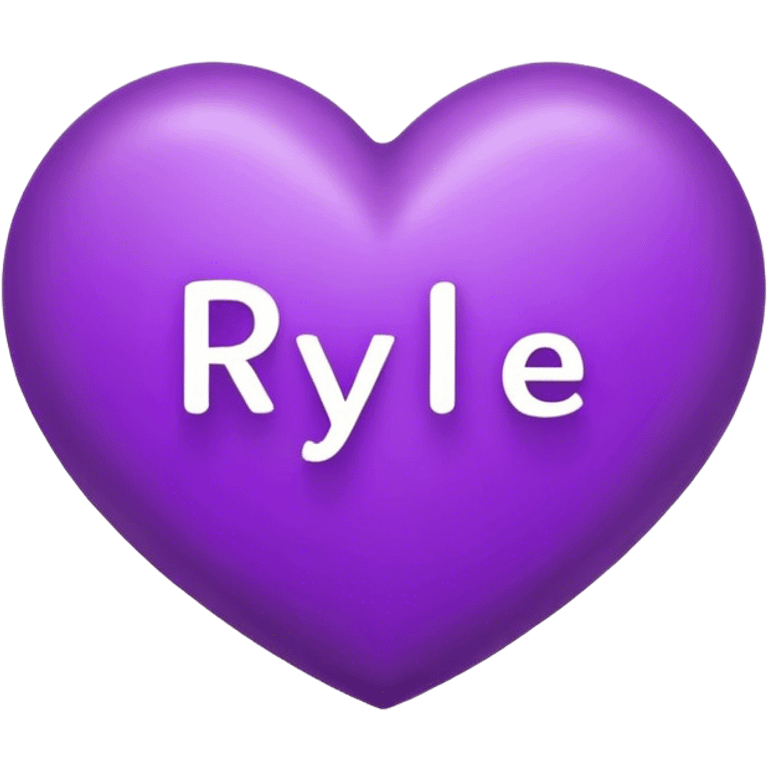 Purple heart with the letters Rylie in the middle  emoji