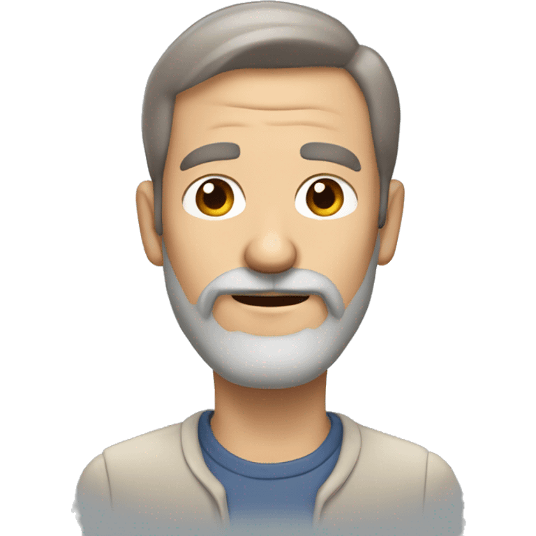 Brown hair, old man, beard emoji