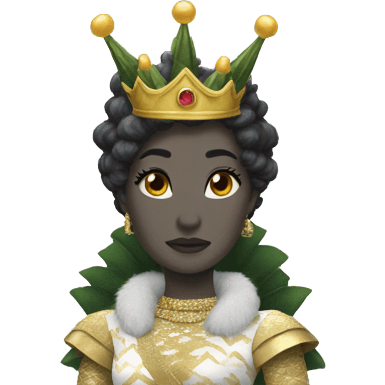 Godzilla dressed as a queen emoji