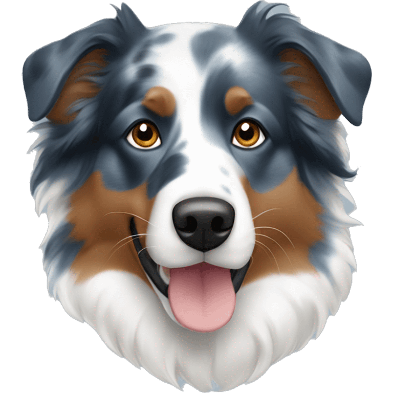 an Australian Shepherd dog in the color blue marble emoji