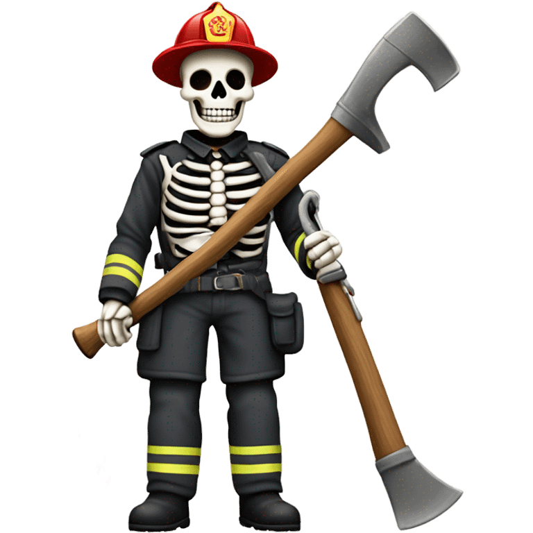 Skeleton fireman emoji