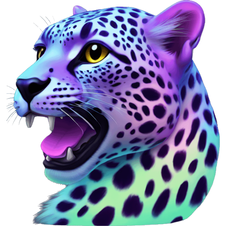 Iridescent neon cheetah  emoji