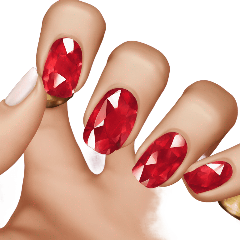 red diamond nails emoji