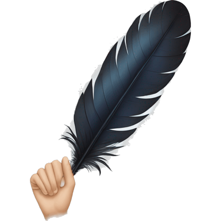 hand holding feather emoji