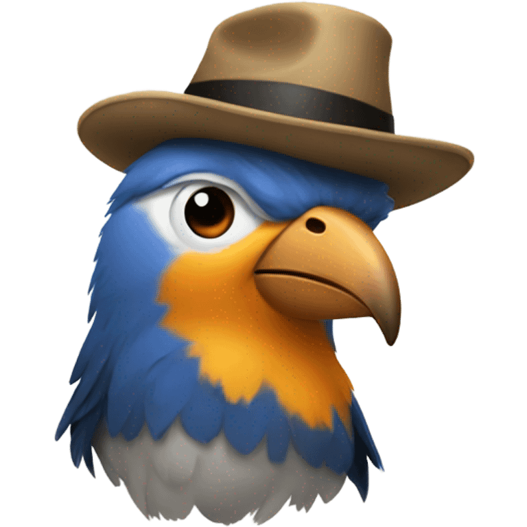 A bird with hat emoji