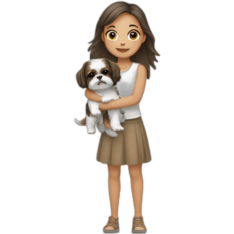 girl carrying Shih Tzu emoji