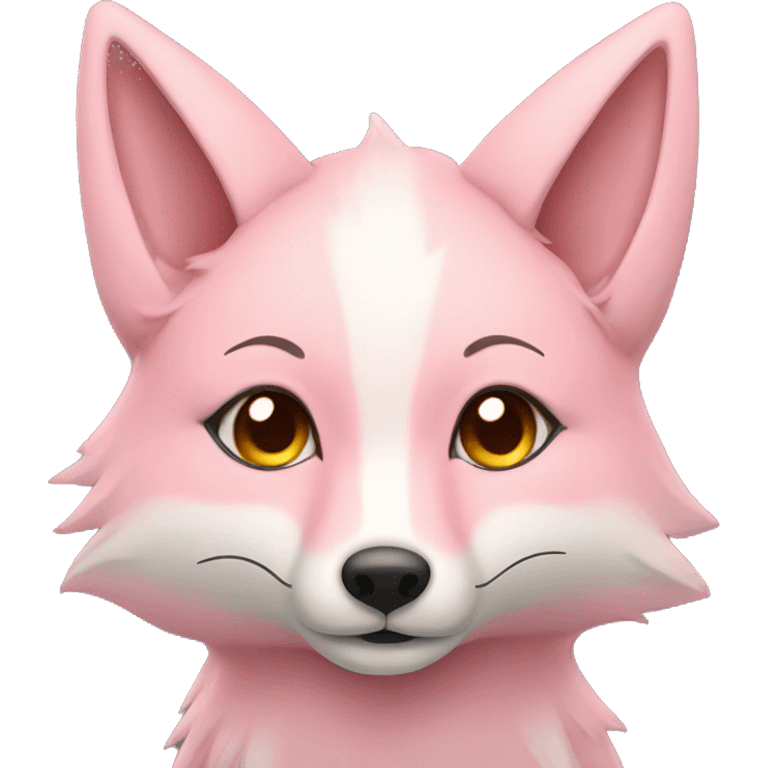 A cute pastel pink fox emoji emoji