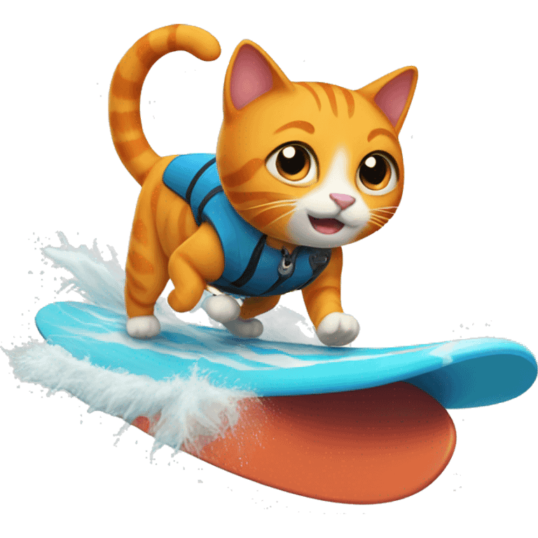 Orange cat surfing emoji