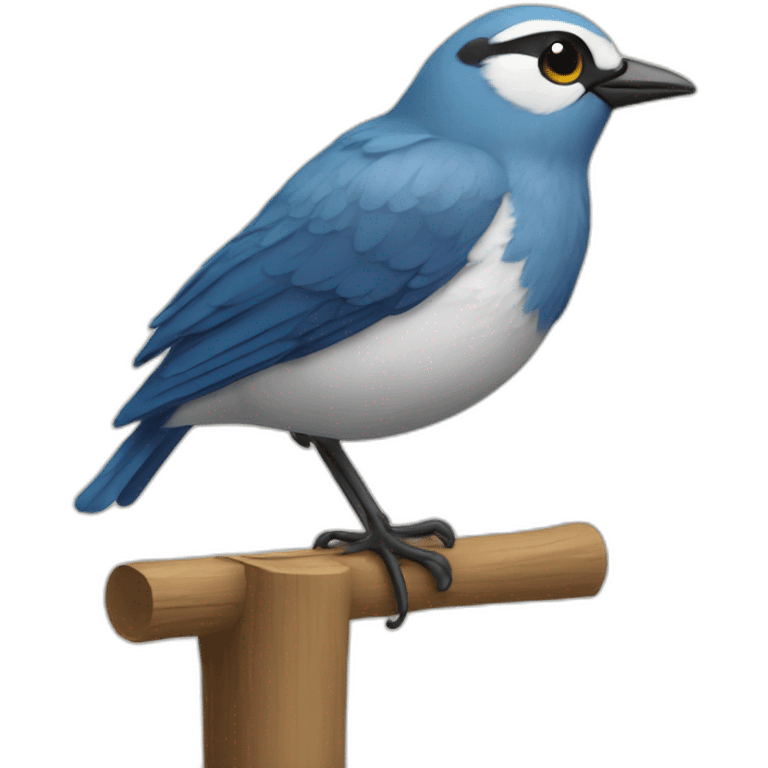 Oiseau sur un poteau emoji