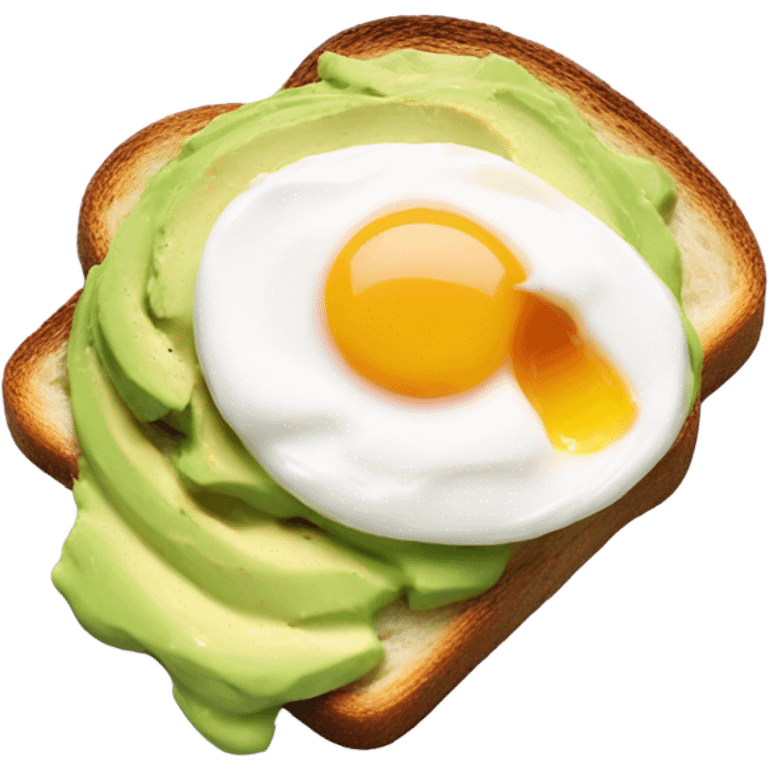 toast with mashed avocado and a poached egg emoji