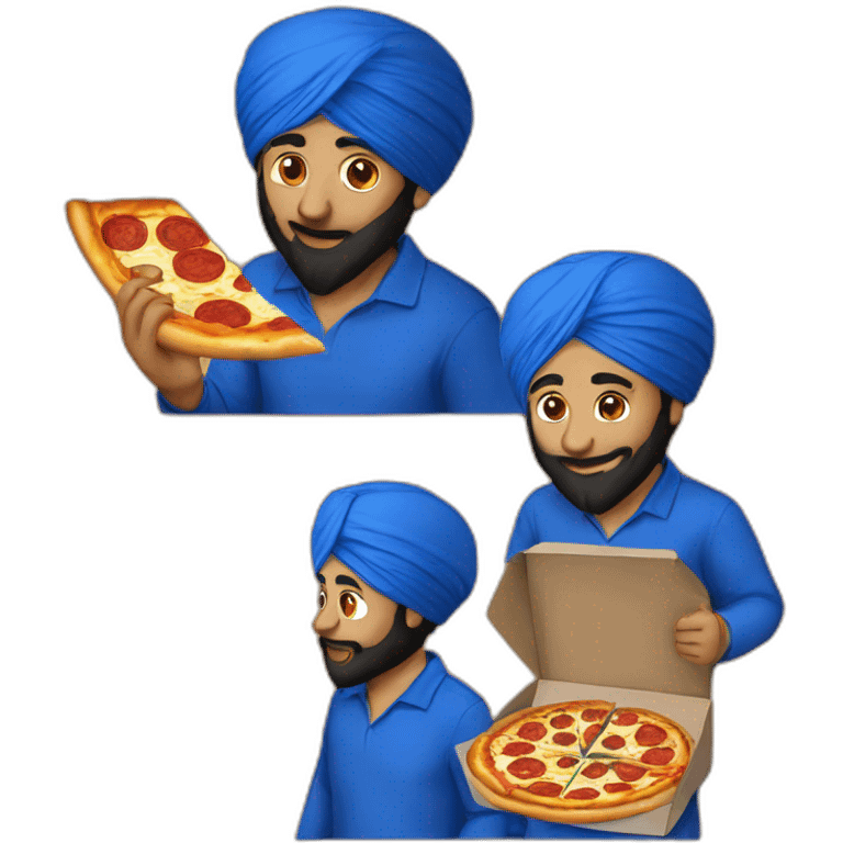 sikh guy eating a pizza emoji