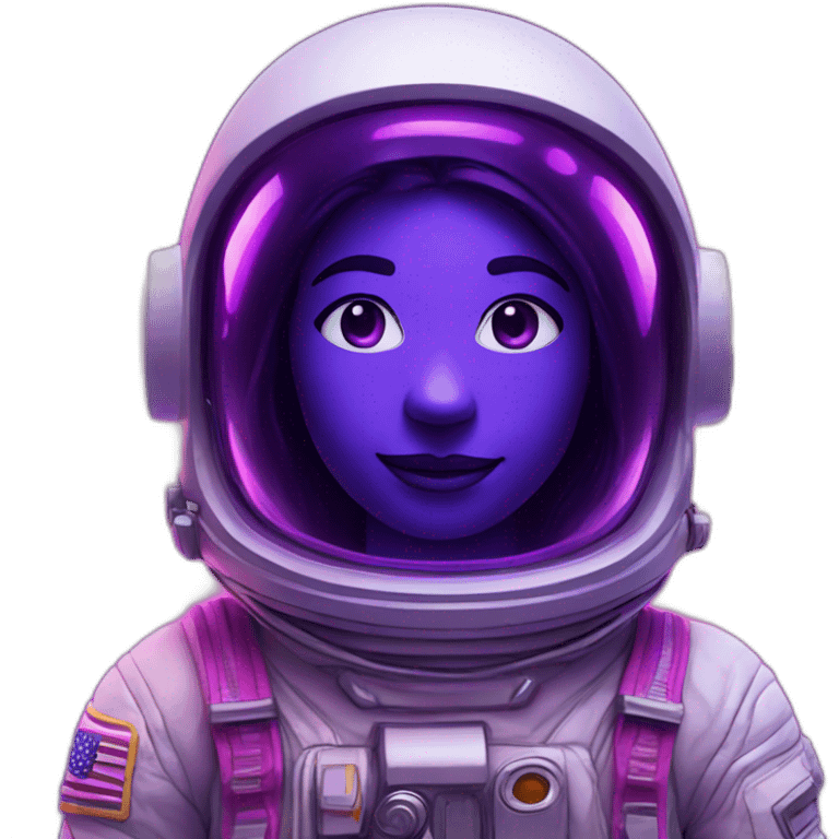 Astronaut with violet neon lighting emoji