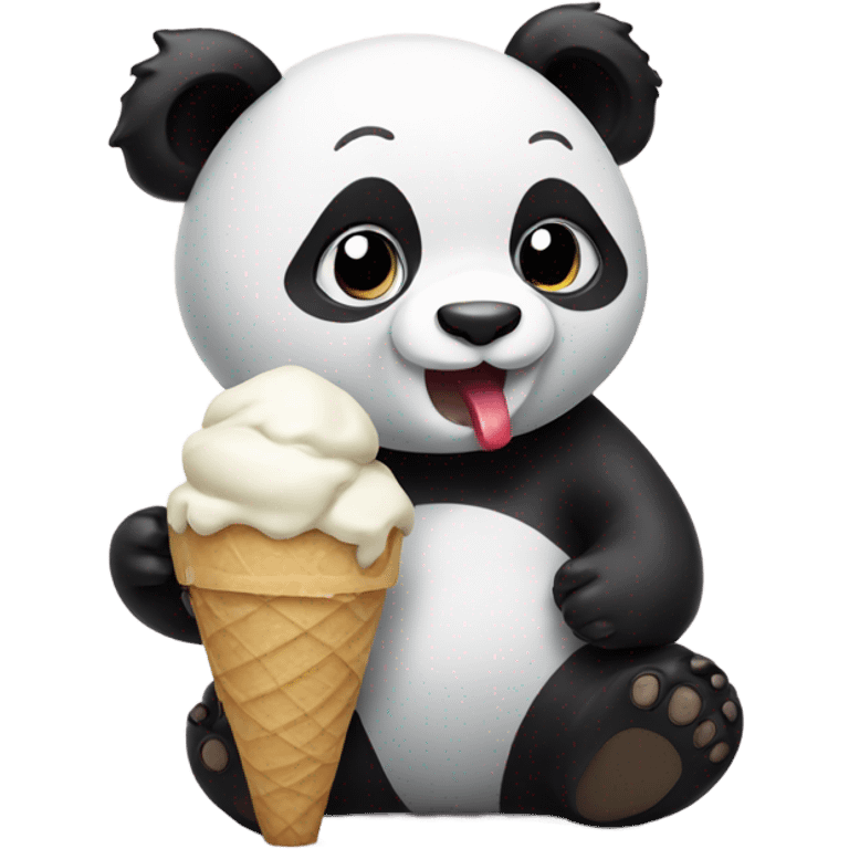 Panda eating ice cream emoji