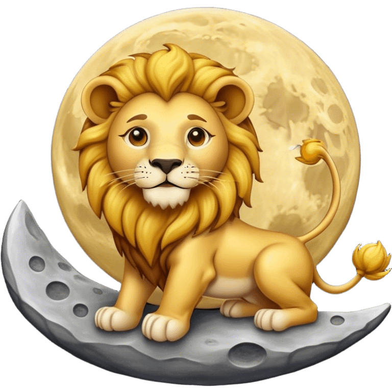 Lion  on the moon emoji