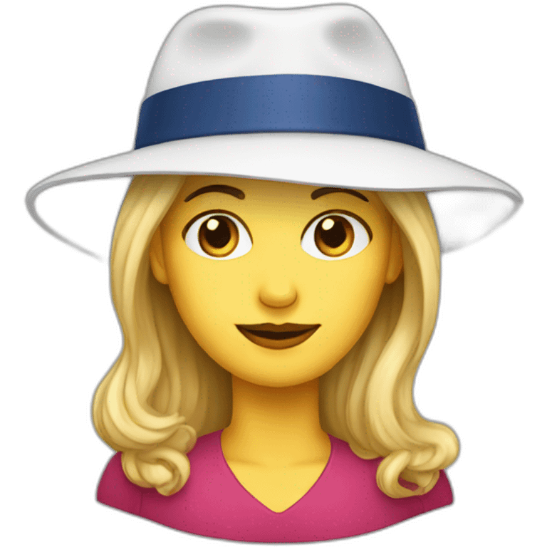 white woman in trump hat emoji