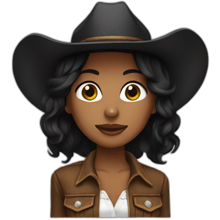 cowgirl straight black hair emoji