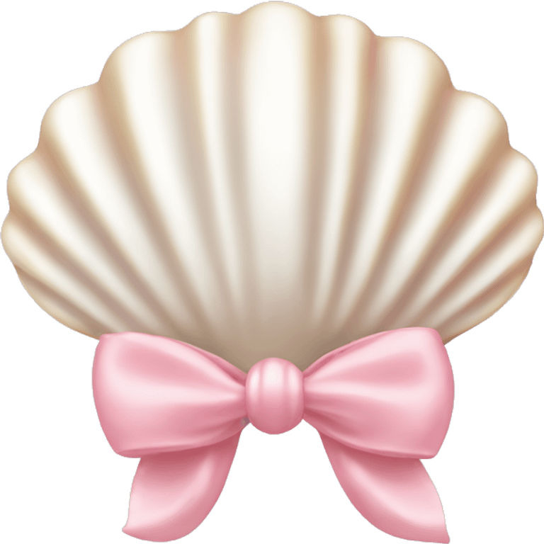 Pearl shell and light pink bow emoji