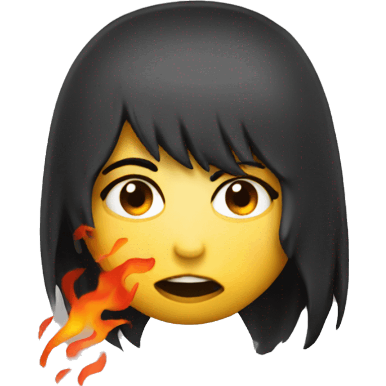 kiss emoji + fire emo emoji