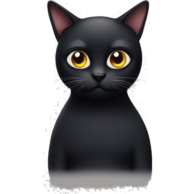 A black cat that looks really bored  emoji