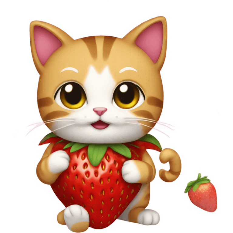 Cat wearing strawberry costume  emoji