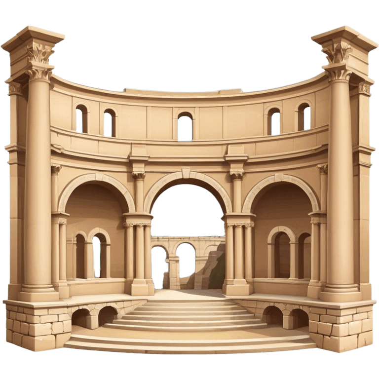 Realistic Pula Arena Landmark Emoji, featuring the grand Roman amphitheater with its large stone arches and well-preserved outer walls. emoji