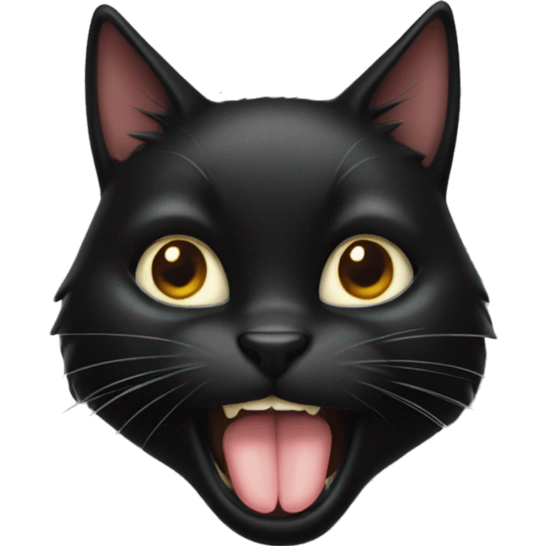 black cat licking its paw emoji