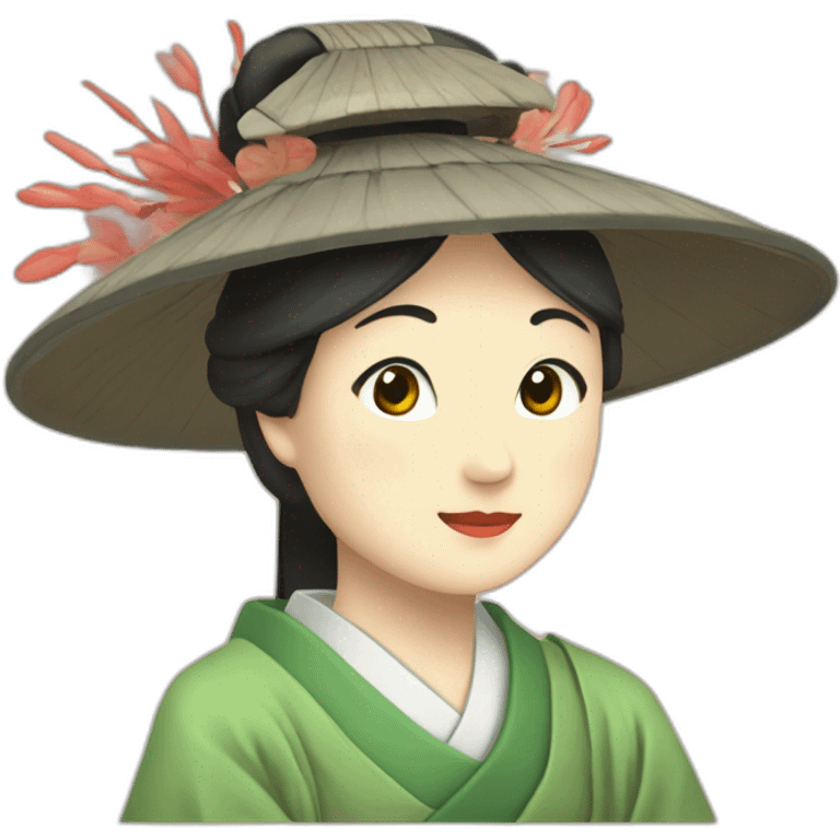 female-in-the-heian-era-with-a-hat emoji