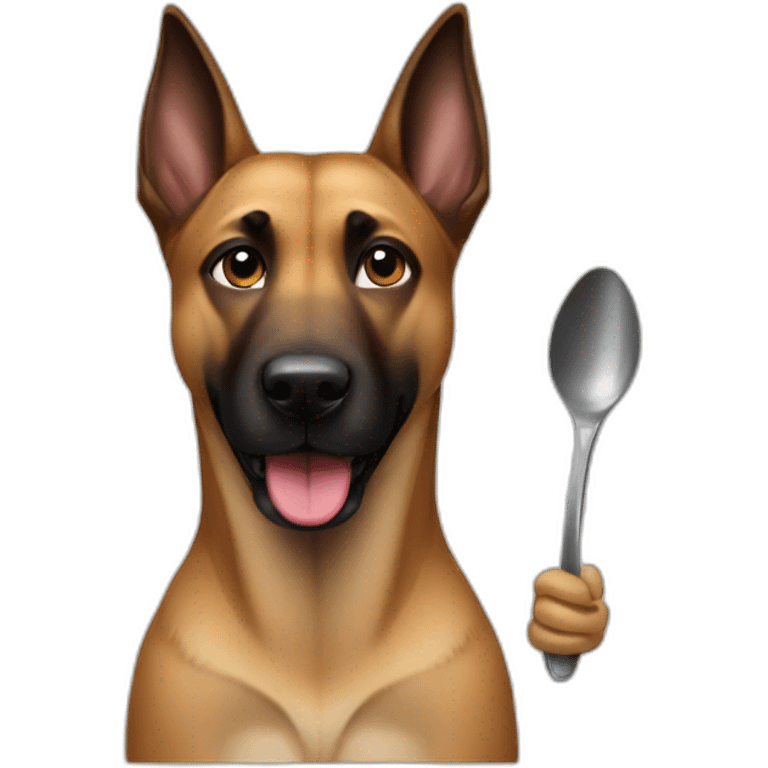 Dog malinois with spoon emoji