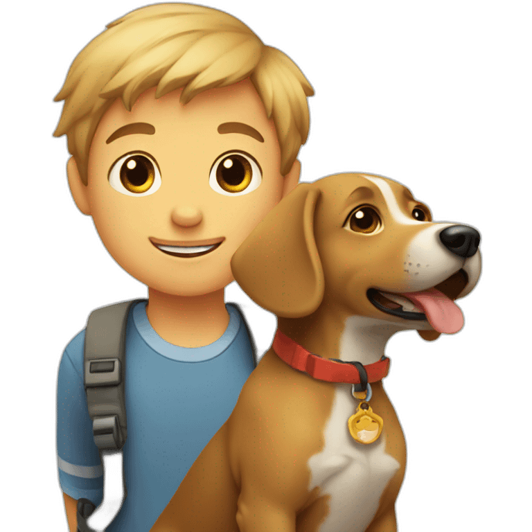 Kid and dog emoji